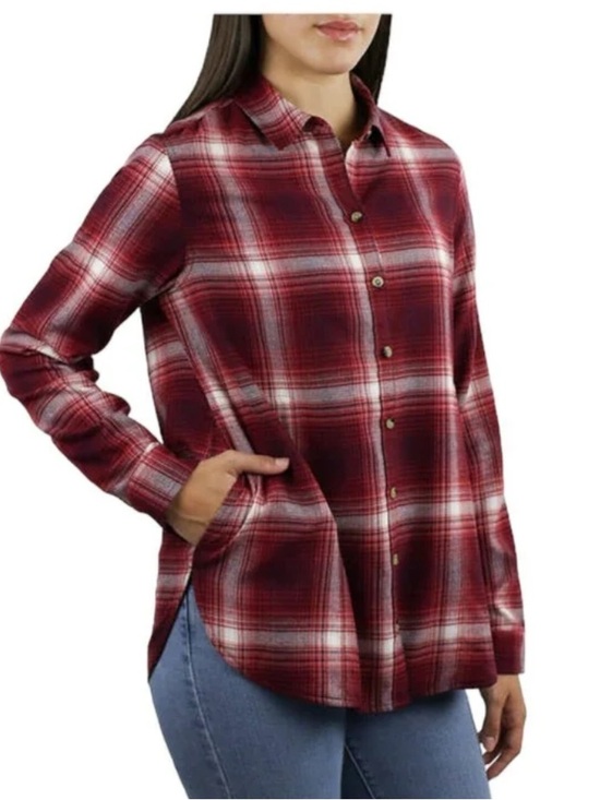 Jachs Tops - Jachs Girlfriend Women’s Red Plaid Soft Button-Up Flannel Shirt